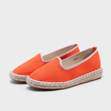 Alpargatas de lino en color mandarina