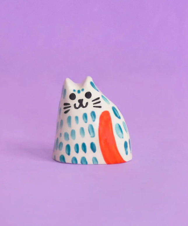 Pinky, the Tiny Cat - Handmade Ceramic Piece
