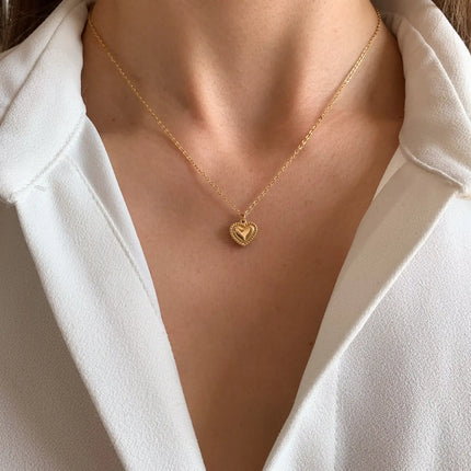 Collana a forma di cuore in acciaio inossidabile