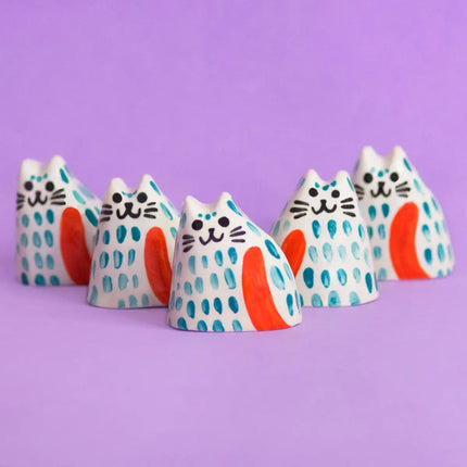 Pinky, the Tiny Cat - Handmade Ceramic Piece