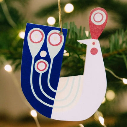 Peacock Wooden Christmas Hanger