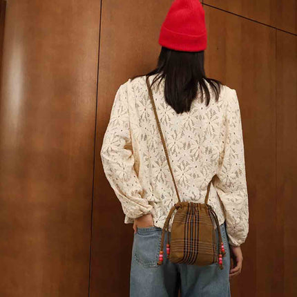 Tartan Bucket Crossbody Bag