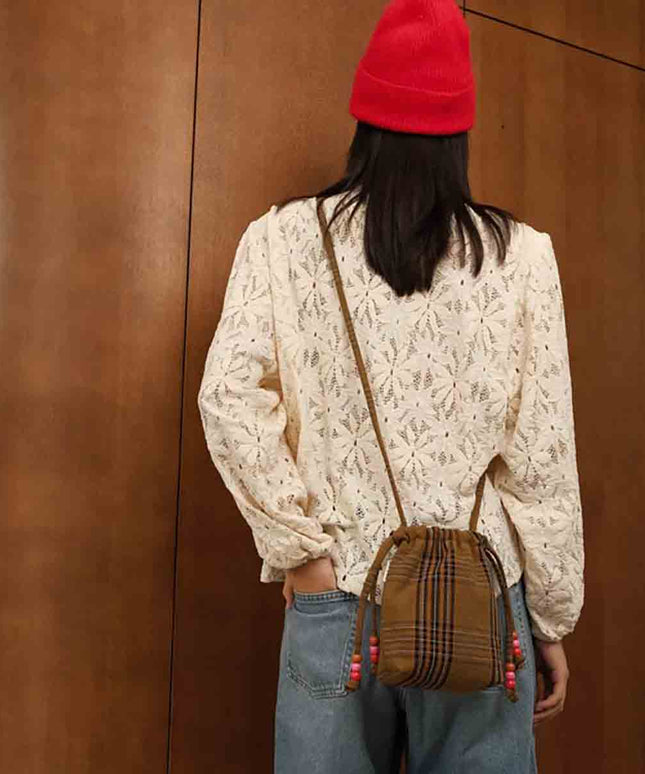 Tartan Bucket Crossbody Bag