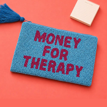 Hand-Beaded Maxi Wallet - Money For Therapy