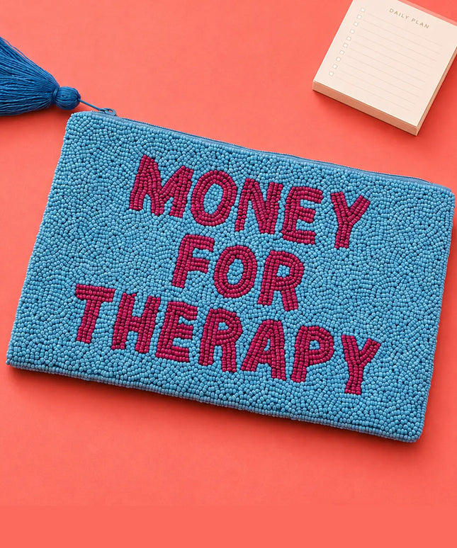Hand-Beaded Maxi Wallet - Money For Therapy