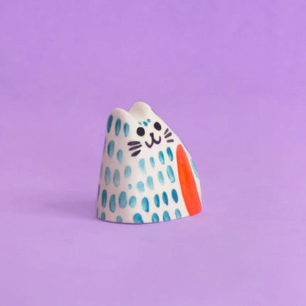 Pinky, the Tiny Cat - Handmade Ceramic Piece