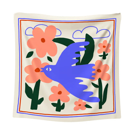 Bird Scarf Palomita- Premium Quality Silk & Cotton