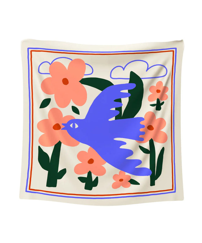 Bird Scarf Palomita- Premium Quality Silk & Cotton