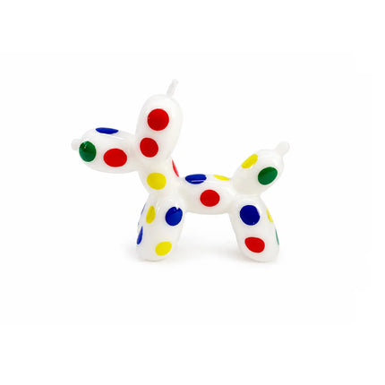 Seville Polka Dot Balloon Dog Decorative Candle - White