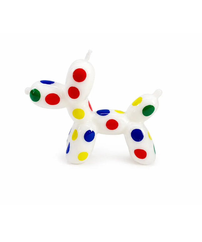 Seville Polka Dot Balloon Dog Decorative Candle - White