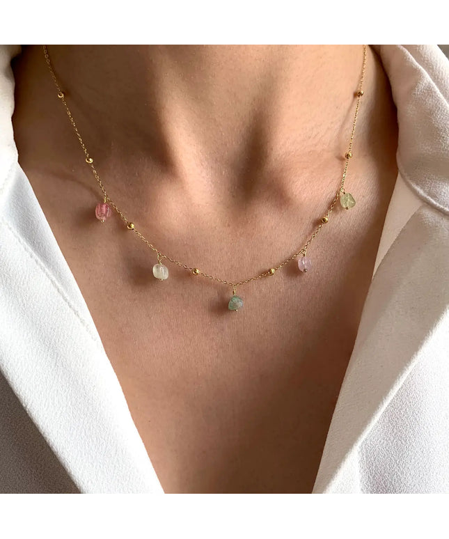 Tourmaline Stones Necklace - Minimalist Jewellery