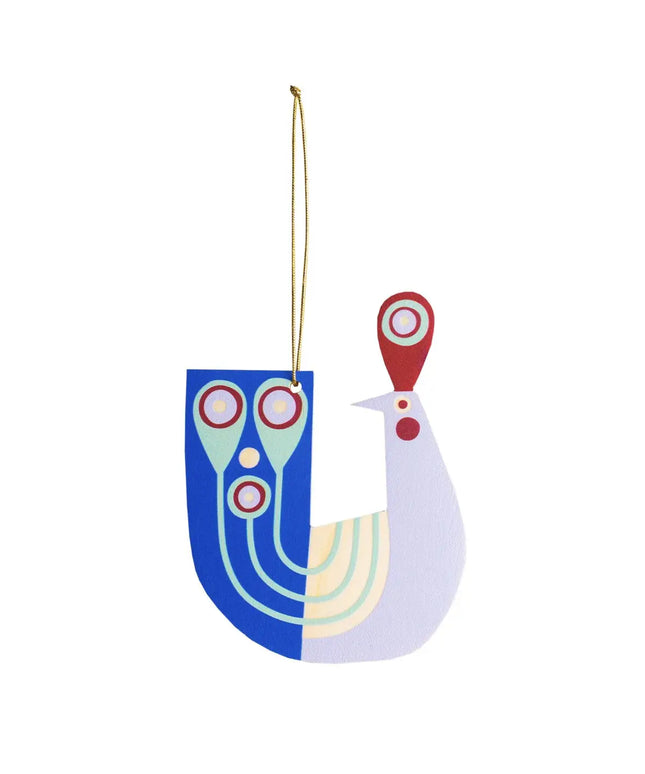 Peacock Wooden Christmas Hanger