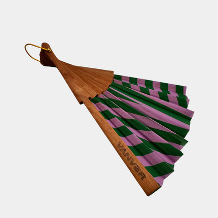 Lines Hand Fan — Textile & Wood | Decorative & Wearable Fan