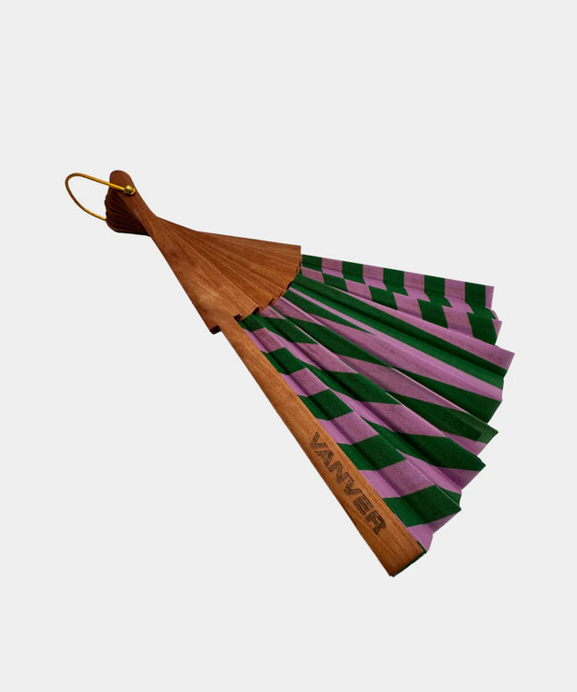 Lines Hand Fan — Textile & Wood | Decorative & Wearable Fan