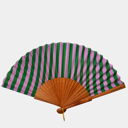 Lines Hand Fan — Textile & Wood | Decorative & Wearable Fan