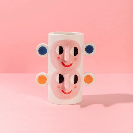Vaso in ceramica bifacciale