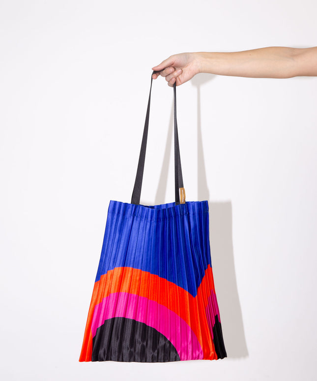 Satin Pleated Bag Rainbow