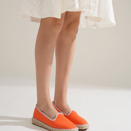 Alpargatas de lino en color mandarina