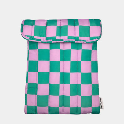 Laptop Case - Green Lilac Squares