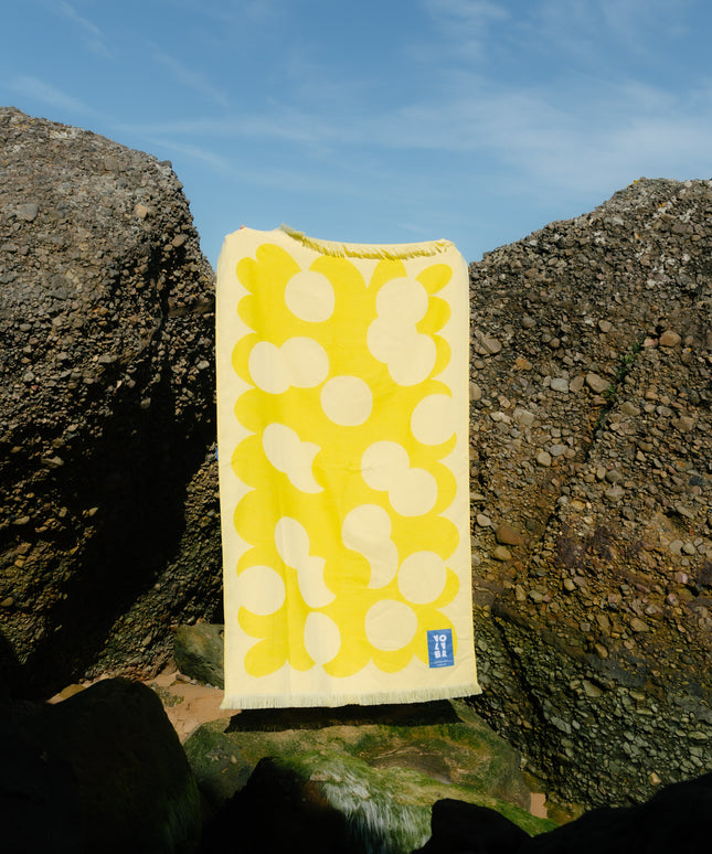 Drops Beach Towel & Blanket- Fluorescent Yellow