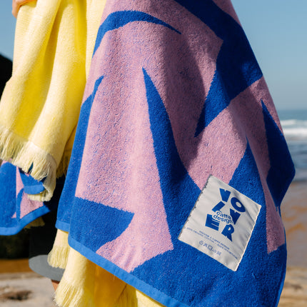 Drops Beach Towel & Blanket- Fluorescent Yellow