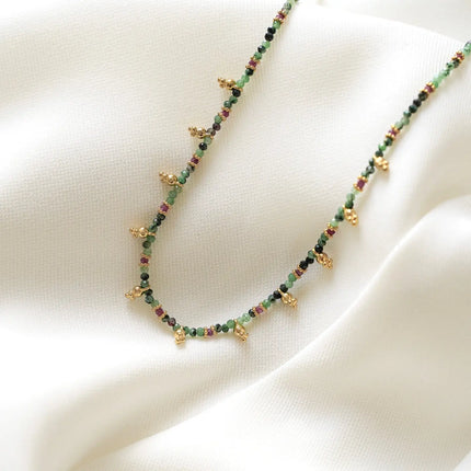 Agate, Pearl & Stainless Steel Necklace