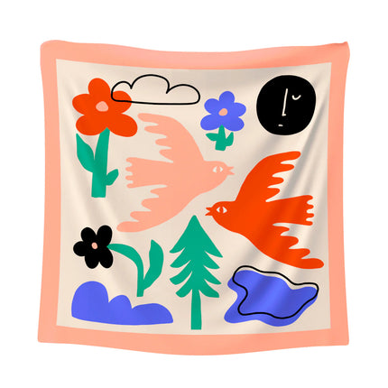 Scarf Forest Day - Silk & Cotton
