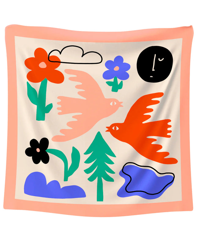 Scarf Forest Day - Silk & Cotton
