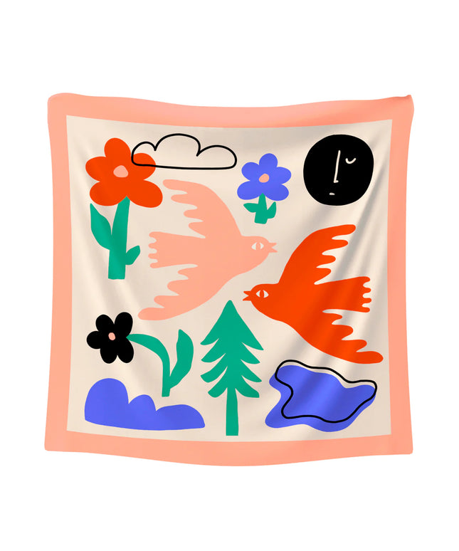 Scarf Forest Day - Silk & Cotton