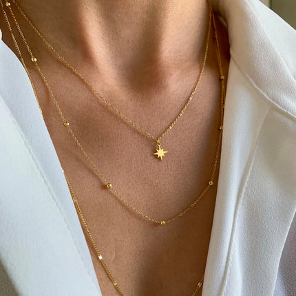 Triple Chain Star Necklace