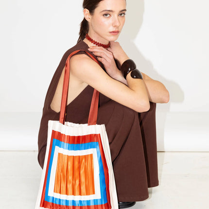 Borsa plissettata in raso Cervo