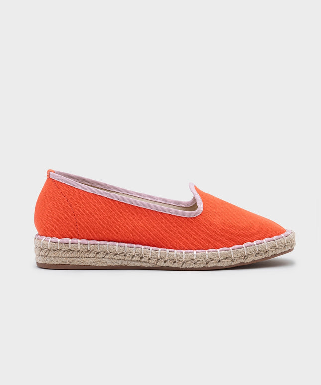 Linen Espadrilles in Tangerine