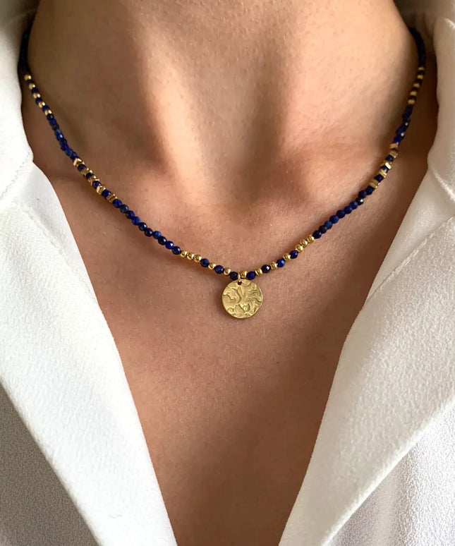 Necklace with Natural Lapis Lazuli Stones