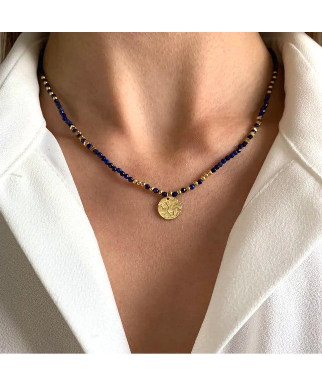 Necklace with Natural Lapis Lazuli Stones