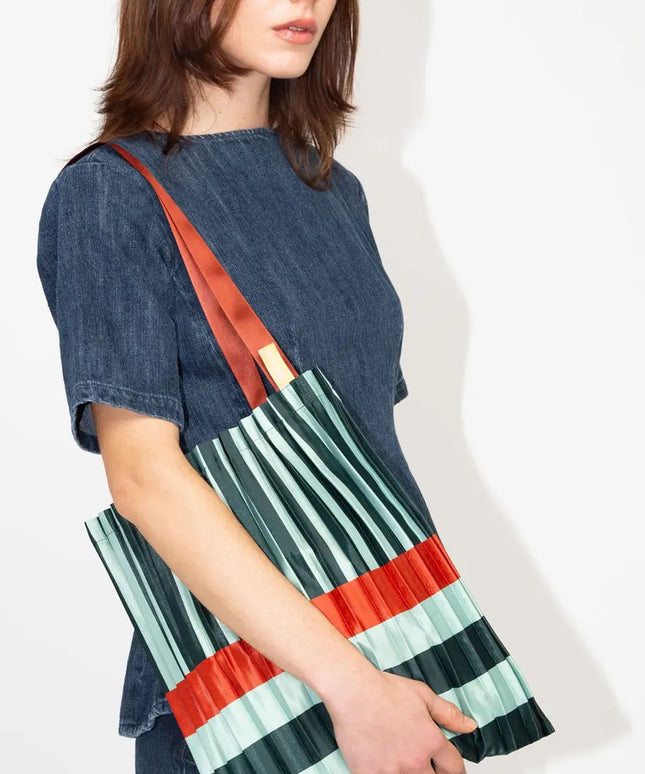 Satin Pleated Bag Smeralda